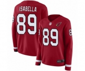 Women's Arizona Cardinals #89 Andy Isabella Limited Red Therma Long Sleeve Football Jersey