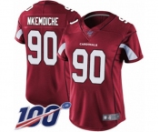 Women's Arizona Cardinals #90 Robert Nkemdiche Red Team Color Vapor Untouchable Limited Player 100th Season Football Jersey