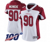 Women's Arizona Cardinals #90 Robert Nkemdiche White Vapor Untouchable Limited Player 100th Season Football Jersey