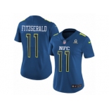 Women's Nike Arizona Cardinals #11 Larry Fitzgerald Limited Blue 2017 Pro Bowl NFL Jersey