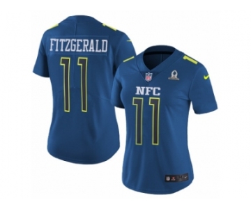 Women's Nike Arizona Cardinals #11 Larry Fitzgerald Limited Blue 2017 Pro Bowl NFL Jersey