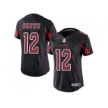 Women's Nike Arizona Cardinals #12 John Brown Black Stitched NFL Limited Rush Jersey