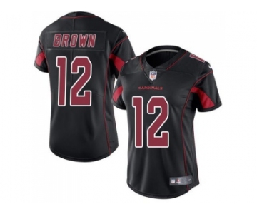 Women's Nike Arizona Cardinals #12 John Brown Black Stitched NFL Limited Rush Jersey