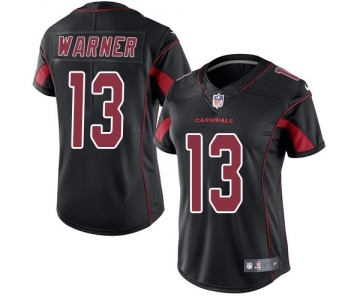 Women's Nike Arizona Cardinals #13 Kurt Warner Limited Black Rush Vapor Untouchable NFL Jersey