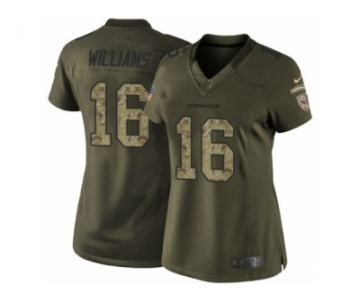 Women's Nike Arizona Cardinals #16 Chad Williams Limited Green Salute to Service NFL Jersey