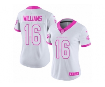 Women's Nike Arizona Cardinals #16 Chad Williams Limited White Pink Rush Fashion NFL Jersey