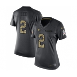 Women's Nike Arizona Cardinals #2 Andy Lee Limited Black 2016 Salute to Service NFL Jersey