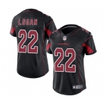 Women's Nike Arizona Cardinals #22 T. J. Logan Limited Black Rush Vapor Untouchable NFL Jersey