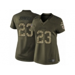 Women's Nike Arizona Cardinals #23 Chris Johnson Limited Green Salute to Service NFL Jersey