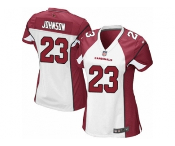 Women's Nike Arizona Cardinals #23 Chris Johnson Limited White NFL Jersey