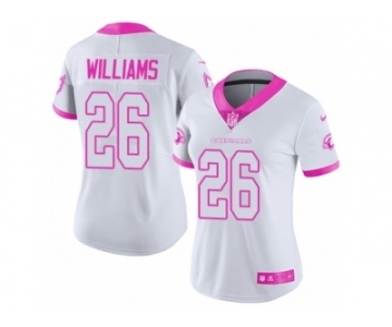 Women's Nike Arizona Cardinals #26 Brandon Williams Limited White Pink Rush Fashion NFL Jersey