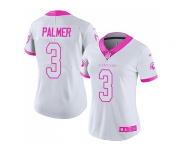 Women's Nike Arizona Cardinals #3 Carson Palmer White Pink Stitched NFL Limited Rush Fashion Jersey