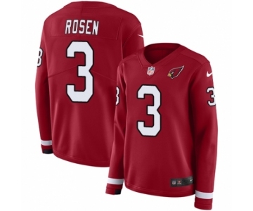 Women's Nike Arizona Cardinals #3 Josh Rosen Limited Red Therma Long Sleeve NFL Jersey