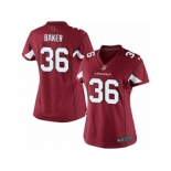 Women's Nike Arizona Cardinals #36 Budda Baker Limited Red Team Color NFL Jersey