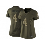 Women's Nike Arizona Cardinals #4 Phil Dawson Limited Green Salute to Service NFL Jersey