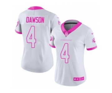 Women's Nike Arizona Cardinals #4 Phil Dawson Limited White Pink Rush Fashion NFL Jersey