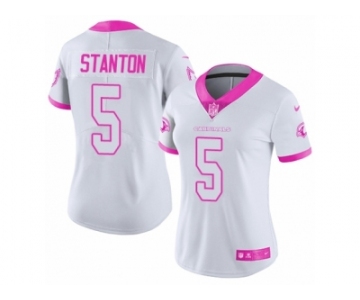 Women's Nike Arizona Cardinals #5 Drew Stanton Limited White Pink Rush Fashion NFL Jersey