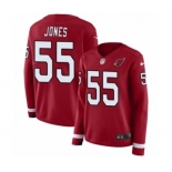 Women's Nike Arizona Cardinals #55 Chandler Jones Limited Red Therma Long Sleeve NFL Jersey