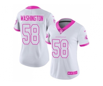 Women's Nike Arizona Cardinals #58 Daryl Washington White Pink Stitched NFL Limited Rush Fashion Jersey