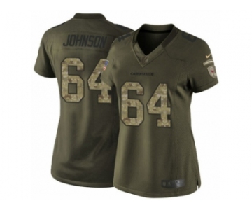 Women's Nike Arizona Cardinals #64 Dorian Johnson Limited Green Salute to Service NFL Jersey