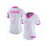 Women's Nike Arizona Cardinals #7 Chandler Catanzaro Limited White Pink Rush Fashion NFL Jersey