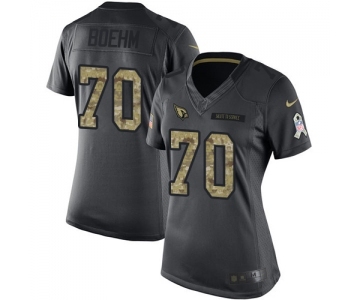 Women's Nike Arizona Cardinals #70 Evan Boehm Limited Black 2016 Salute to Service NFL Jersey