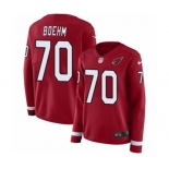 Women's Nike Arizona Cardinals #70 Evan Boehm Limited Red Therma Long Sleeve NFL Jersey