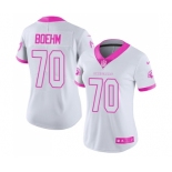 Women's Nike Arizona Cardinals #70 Evan Boehm Limited White-Pink Rush Fashion NFL Jersey