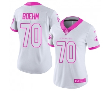 Women's Nike Arizona Cardinals #70 Evan Boehm Limited White-Pink Rush Fashion NFL Jersey