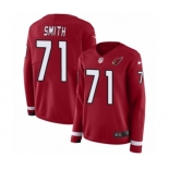 Women's Nike Arizona Cardinals #71 Andre Smith Limited Red Therma Long Sleeve NFL Jersey