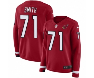 Women's Nike Arizona Cardinals #71 Andre Smith Limited Red Therma Long Sleeve NFL Jersey