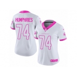 Women's Nike Arizona Cardinals #74 D.J. Humphries Limited White Pink Rush Fashion NFL Jersey