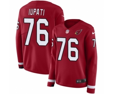 Women's Nike Arizona Cardinals #76 Mike Iupati Limited Red Therma Long Sleeve NFL Jersey