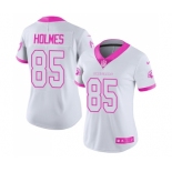 Women's Nike Arizona Cardinals #85 Gabe Holmes Limited White-Pink Rush Fashion NFL Jersey