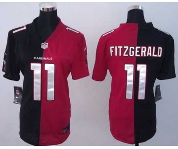 nike women nfl jerseys arizona cardinals #11 fitzgerald red-black[nike split]