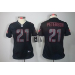 nike women nfl jerseys arizona cardinals #21 peterson black[nike impact limited]