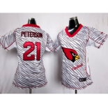 nike women nfl jerseys arizona cardinals #21 peterson[fem fan zebra]