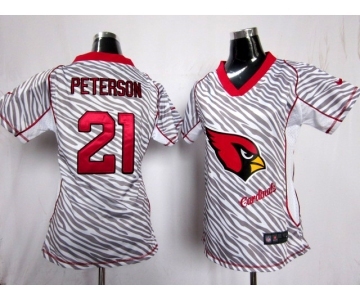 nike women nfl jerseys arizona cardinals #21 peterson[fem fan zebra]