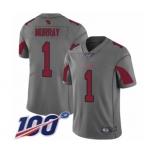 Youth Arizona Cardinals #1 Kyler Murray Limited Silver Inverted Legend 100th Season Football Jersey