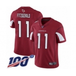 Youth Arizona Cardinals #11 Larry Fitzgerald Red Team Color Vapor Untouchable Limited Player 100th Season Football Jersey