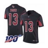 Youth Arizona Cardinals #13 Kurt Warner Limited Black Rush Vapor Untouchable 100th Season Football Jersey