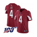 Youth Arizona Cardinals #4 Andy Lee Red Team Color Vapor Untouchable Limited Player 100th Season Football Jersey