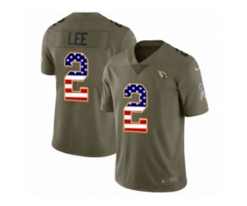 Youth Nike Arizona Cardinals #2 Andy Lee Limited Olive USA Flag 2017 Salute to Service NFL Jersey