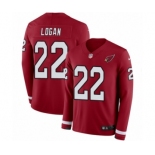 Youth Nike Arizona Cardinals #22 T. J. Logan Limited Red Therma Long Sleeve NFL Jersey