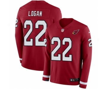 Youth Nike Arizona Cardinals #22 T. J. Logan Limited Red Therma Long Sleeve NFL Jersey