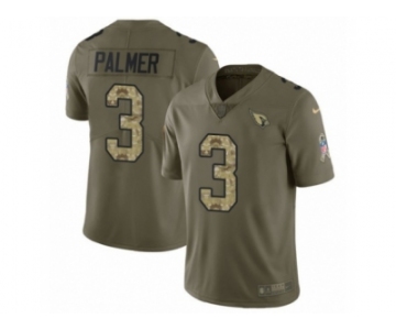 Youth Nike Arizona Cardinals #3 Carson Palmer Limited Olive Camo 2017 Salute to Service NFL Jersey