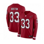 Youth Nike Arizona Cardinals #33 Tre Boston Limited Red Therma Long Sleeve NFL Jersey