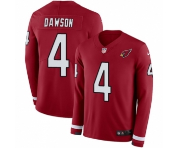 Youth Nike Arizona Cardinals #4 Phil Dawson Limited Red Therma Long Sleeve NFL Jersey