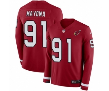 Youth Nike Arizona Cardinals #91 Benson Mayowa Limited Red Therma Long Sleeve NFL Jersey