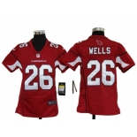 nike youth nfl jerseys arizona cardinals #26 wells red[nike]